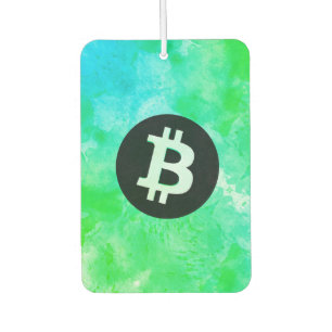 Ambientador Acuarela de Bitcoin (Estilo $ - Green Day)