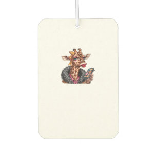 Ambientador Adorable Lady Giraffe Aplicando Maquillaje Con Ojo