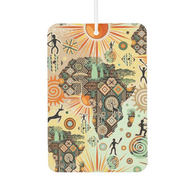 Ambientador Africa Map Decorative Tribal Elements Pattern (Anverso)