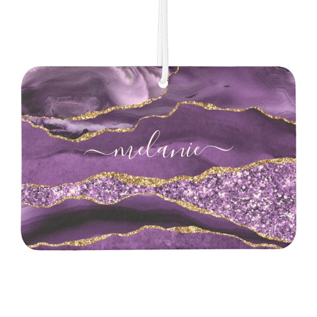 Ambientador Agple Purple Violet Gold Tu Nombre Air Freshener (Anverso)