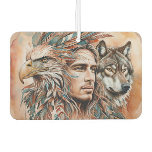 Ambientador Águila - Hombre - Lobo - arte acuarela 1 - Fan Fun