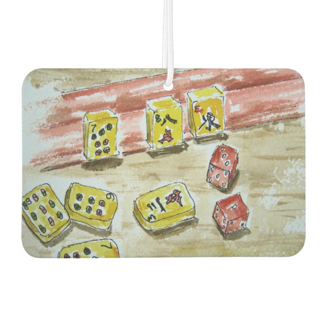 Ambientador Air Freshener para el amante de Mah Jongg (mahjong (Anverso)