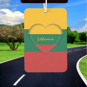 Ambientador Aire fresco de Lituania, corazón, bandera lituana
