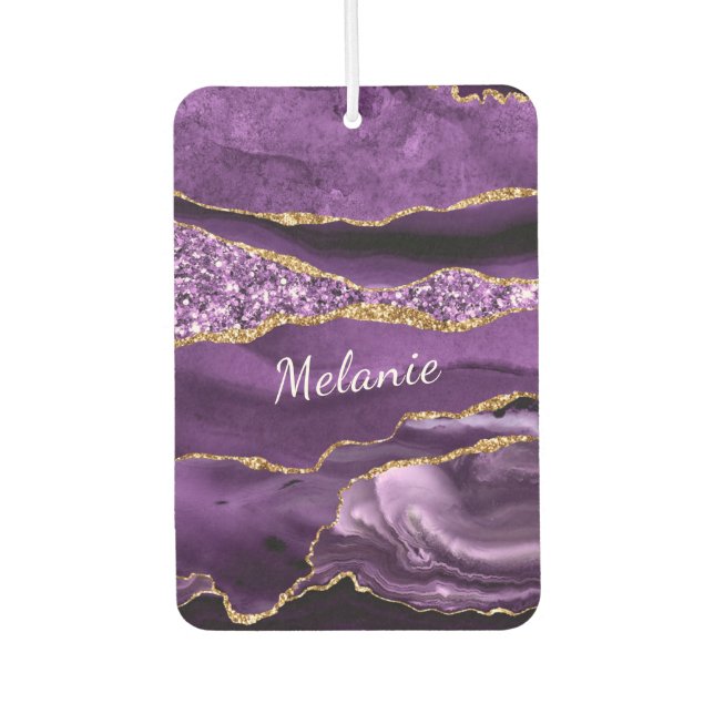 Ambientador Aire fresco Purpurina Purple Gold con nombre perso (Anverso)