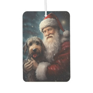 Ambientador Airedale con Santa Claus Navideño