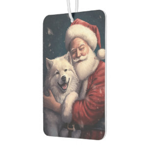 Ambientador Akita con Santa Claus Festivo de Navidad