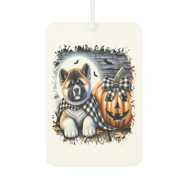 Ambientador Akita Dog Halloween Square (Anverso)