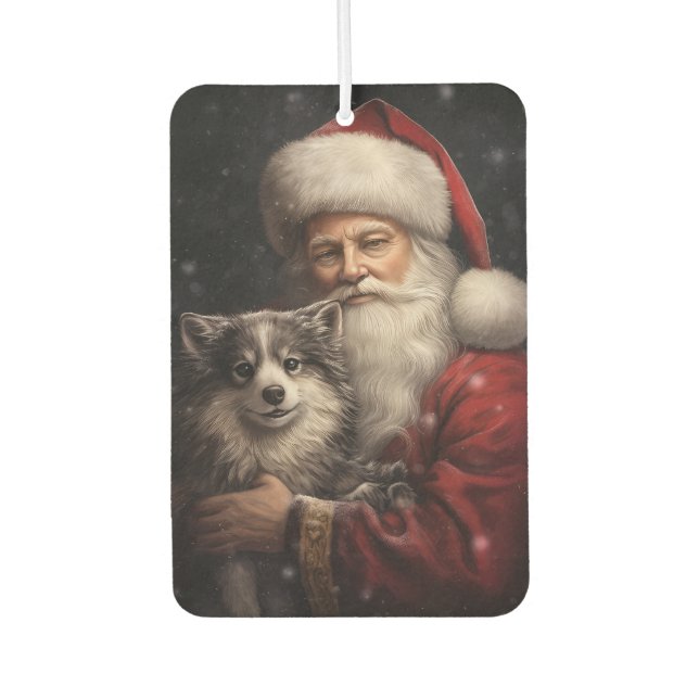 Ambientador Alaskan Malamute con Navidades de Santa Claus (Anverso)