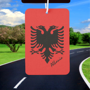 Ambientador Alcalde albanés, patriótico, bandera albanesa