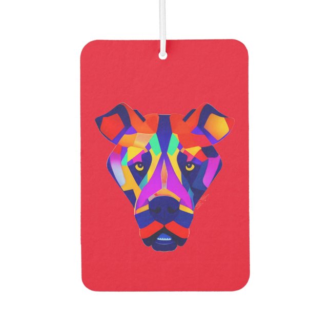 Ambientador Aleksandr Dog protector de aire para coches rojos (Anverso)