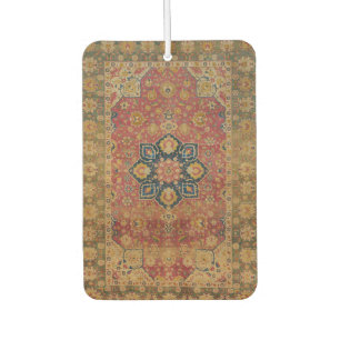 Ambientador Alfombra Persa Asiática de Kashan en Rojo y Dorado