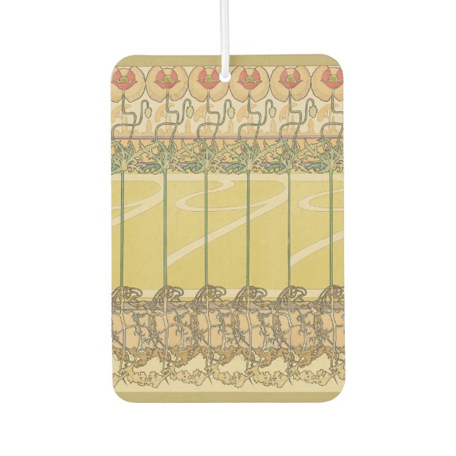 Ambientador Alfonse Mucha Poppies Art Nouveau Floral Wallpaper (Anverso)