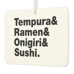 Ambientador Alimentos japoneses Tempura y Ramen y Onigiri y Su