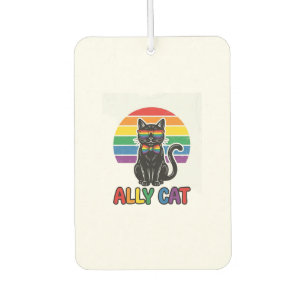 Ambientador Ally Cat Arcoíris Orgullo Vintage Camiseta Gato Di