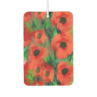 Ambientador Amapolas Rojas Apasionadas y Follaje Verde Abstrac