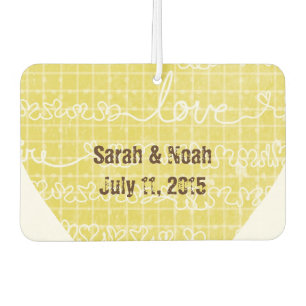Ambientador Amar XOXO Amarillo Boda Favor Coche Freshener