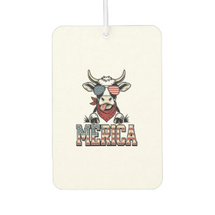 Ambientador América Gráfico Patriótico de Vaca Grabado Vintage