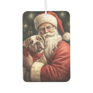 Ambientador American Staffordshire con Santa Claus Navidad