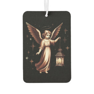 Ambientador Ángel y linterna de Navidad elegante victoriano