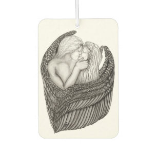 Ambientador Angels Kissing , diseño en blanco y negro