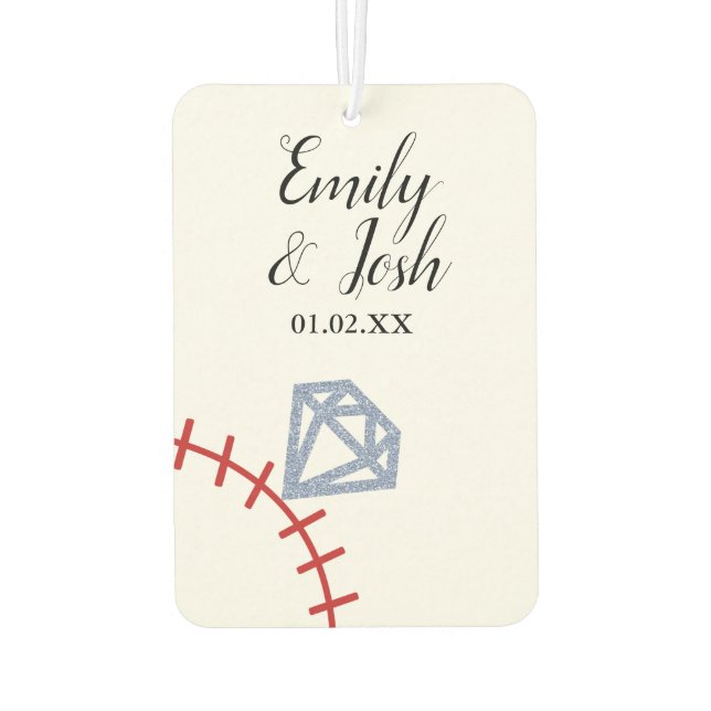 Ambientador Anillo de béisbol de fotos de parejas (Reverso)