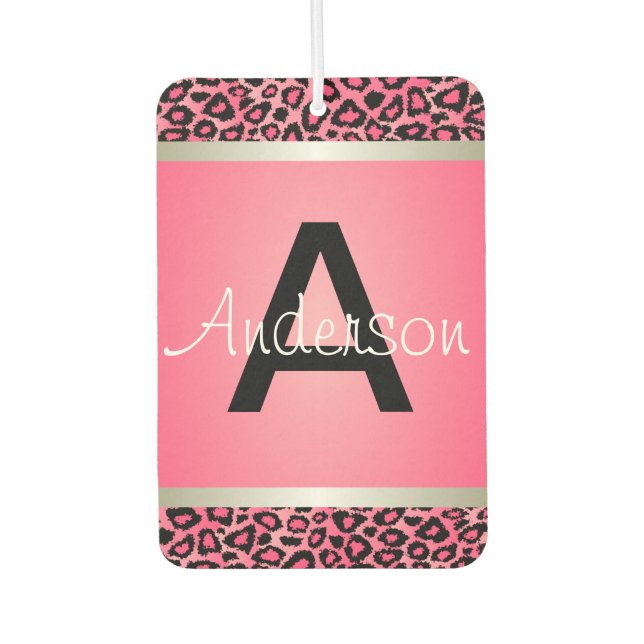 Ambientador Animal Pink & Black Leopard | Monograma (Anverso)