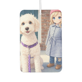 Ambientador Anime Little Girl With Happy Dog Air Freshener
