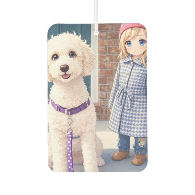 Ambientador Anime Little Girl With Happy Dog Air Freshener (Anverso)