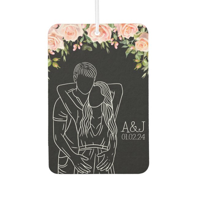 Ambientador Aniversario de la pareja de regalo nombre inicial  (Anverso)