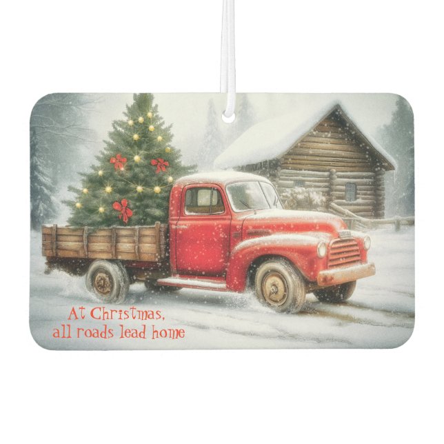 Ambientador Árbol De Navidad En Camión Invierno (Anverso)