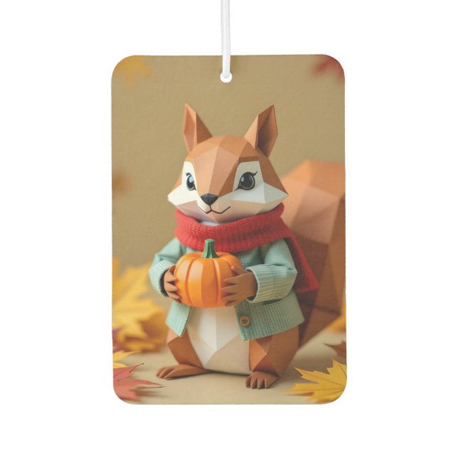 Ambientador ardilla de origen con calabaza | Fall Air Freshene (Anverso)