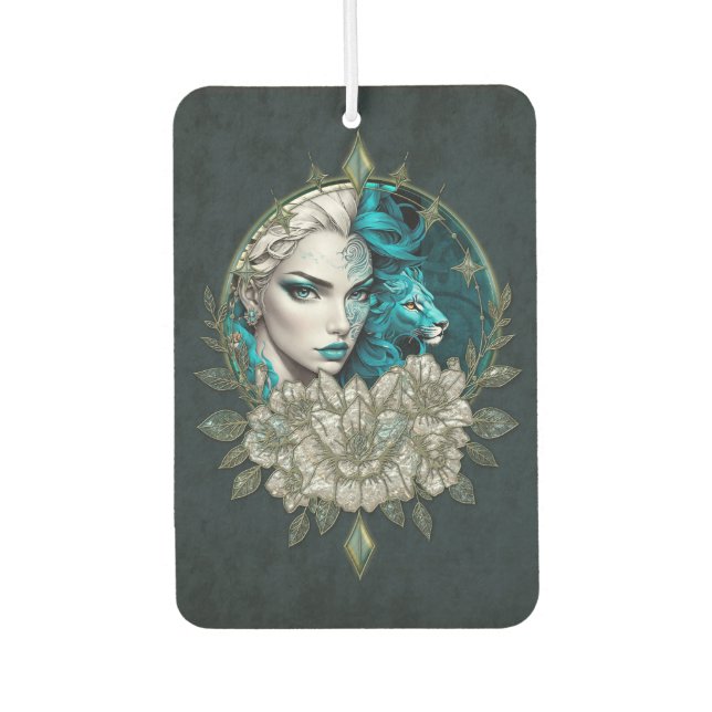 Ambientador Armonía de los elementos, la mujer con león. (Anverso)