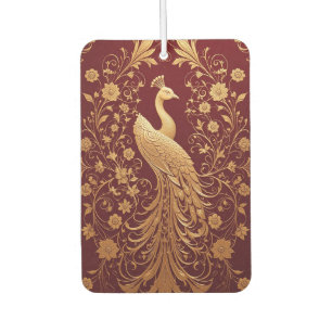 Ambientador Arte de Pavo Real Dorado Elegante
