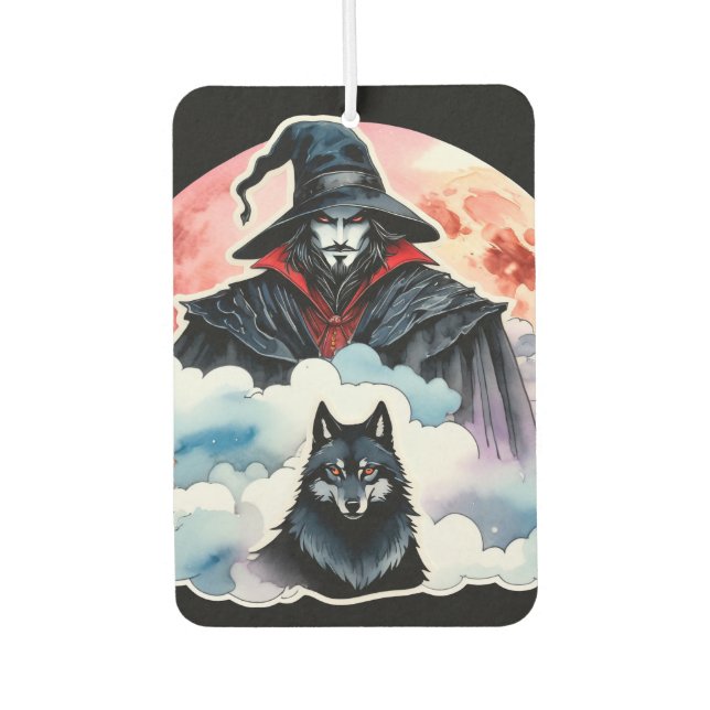 Ambientador Asistente con un lobo - Halloween Fan 1 (Anverso)
