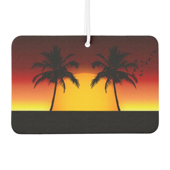 Ambientador Atardecer tropical con palmeras (Anverso)