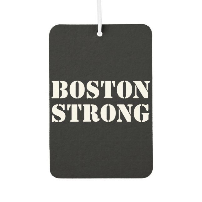 Ambientador Auto blanco negro "Boston Strong" (Anverso)