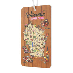 Ambientador Automóvil Air Freshener - Mapa del club de cena de