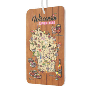 Ambientador Automóvil Air Freshener - Mapa del club de cena de