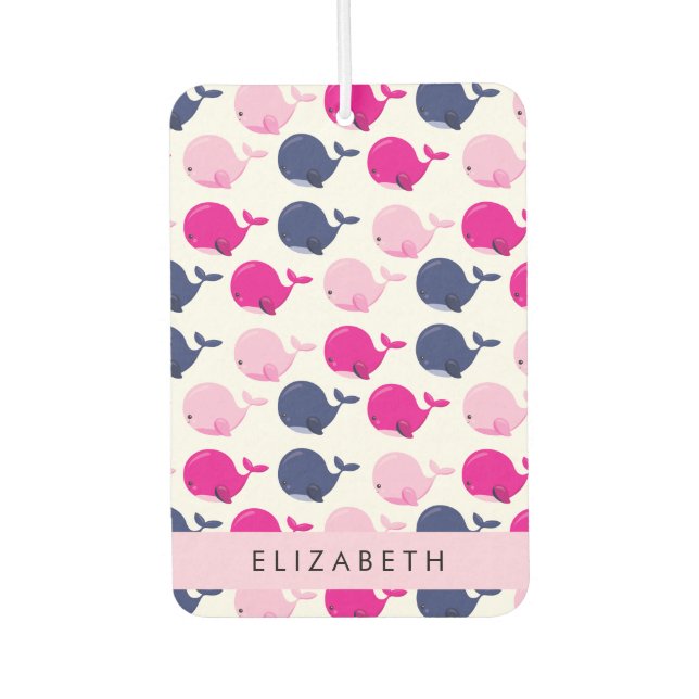 Ambientador Ballenas, Patrón De Ballenas, Tu Nombre (Anverso)