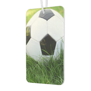 Ambientador Balón de fútbol en la hierba del verano