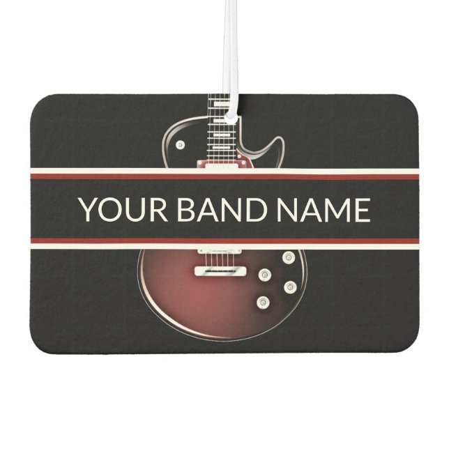 Ambientador Banda de nombres personalizada Merch Guitar Rock y (Anverso)