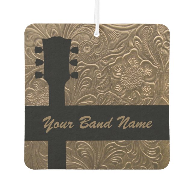 Ambientador Banda de nombres personalizados Merch Guitar Rock  (Anverso)