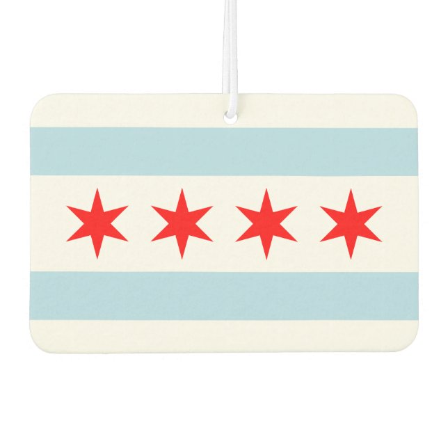 Ambientador Bandera de Chicago, montaña de bebidas de Illinois (Anverso)