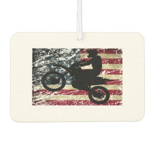 Ambientador Bandera de Dirt Bike Estados Unidos Camiseta Motoc