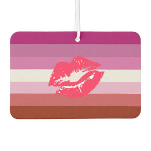 Ambientador Bandera de Orgullo Lesbiana con Lápiz Labial