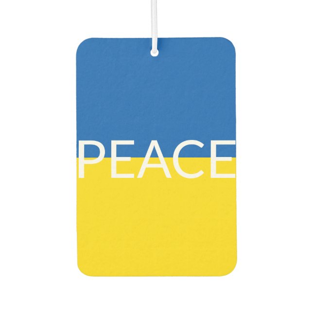 Ambientador Bandera de texto azul personalizado de la paz en U (Anverso)