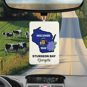 Ambientador Bandera estatal de Wisconsin y violeta azul de flo