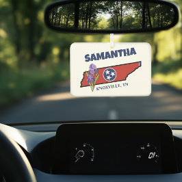 Ambientador Bandera Tennessee y flor Morado Iris Personalizado