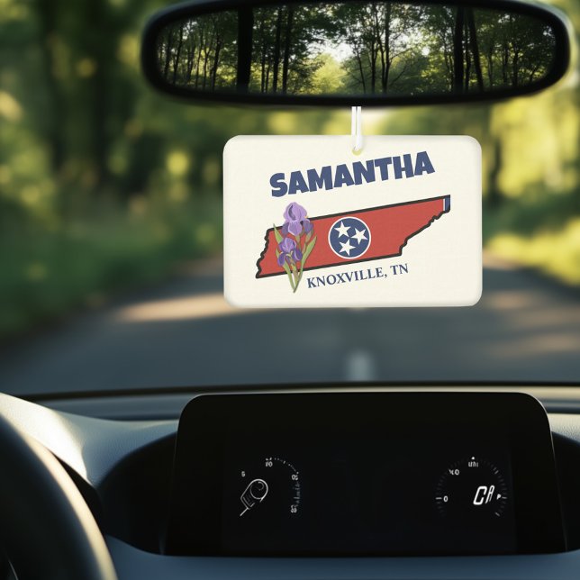 Ambientador Bandera Tennessee y flor Morado Iris Personalizado (Subido por el creador)