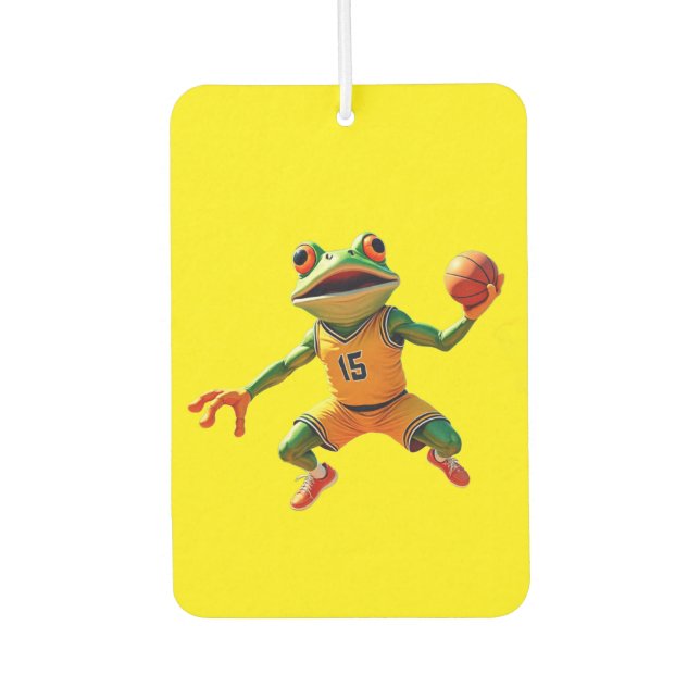 Ambientador Basketball Frog yellow car air freshener (Anverso)